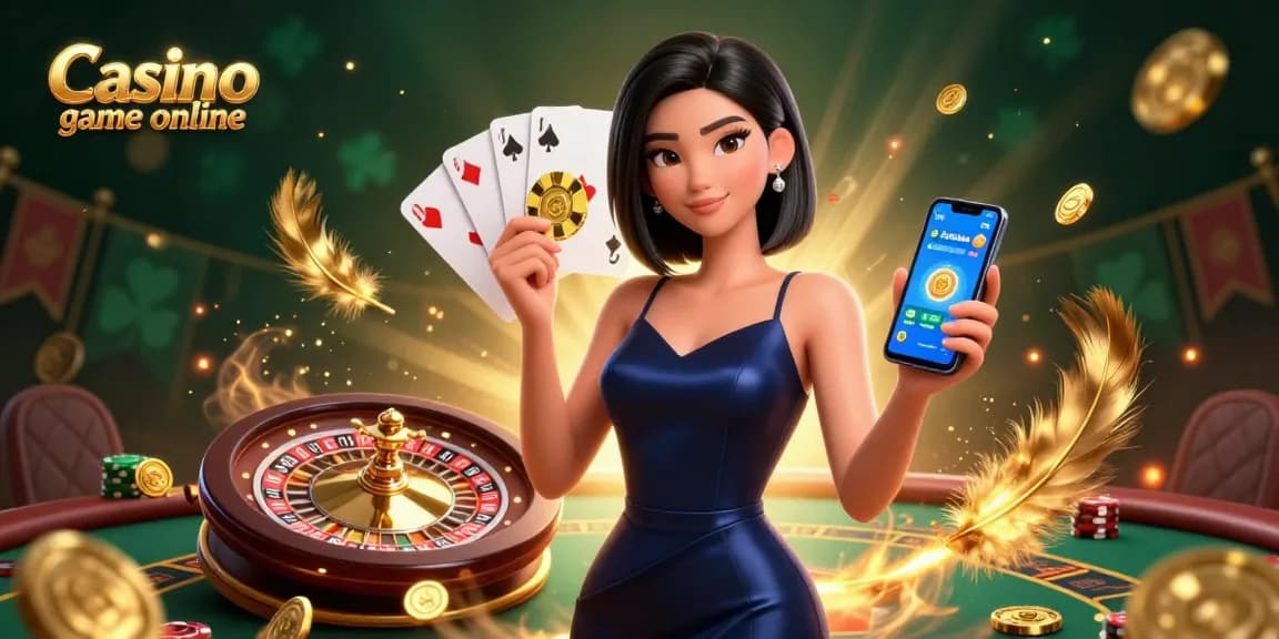Play engaging casino game online with stunning visuals of a confident player.
