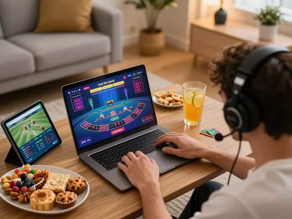 Engaging online gaming experience by Alarife Architects showcasing a player immersed in blackjack action