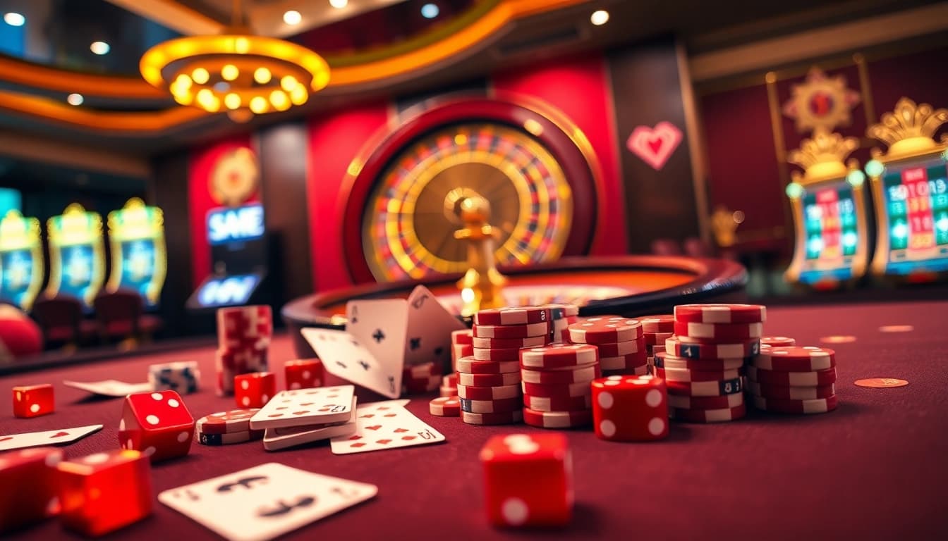 Experience the excitement of 68 game bài with vibrant casino visuals featuring dynamic gameplay elements.