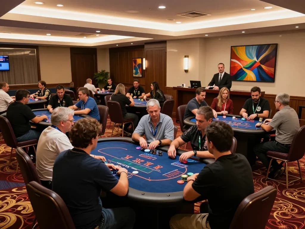 Players enjoying table games at trang chủ mm88, showcasing engaging gameplay and vibrant casino atmosphere.