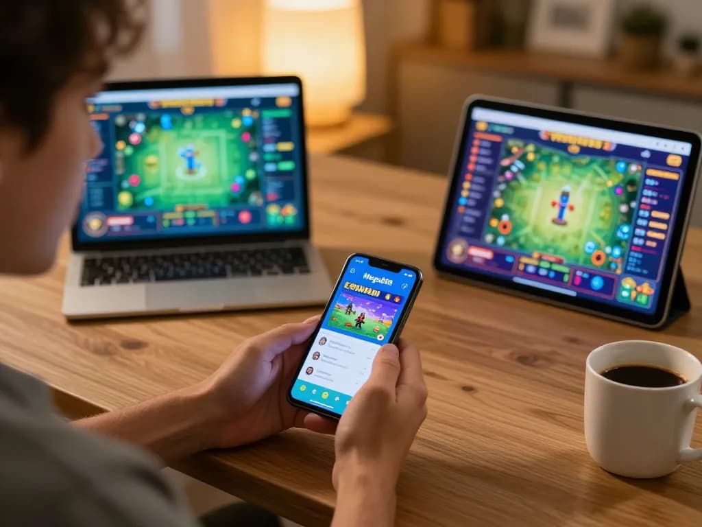 Pemain meneroka aplikasi Mega888today di telefon pintar dalam pengaturan permainan yang selesa, menikmati pengalaman kasino mudah alih.