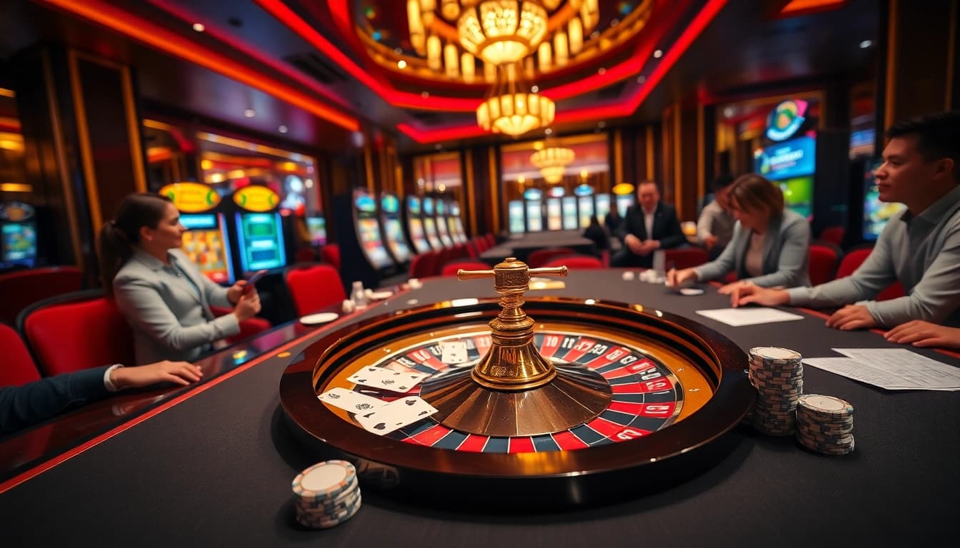 Experience the thrill of LODE88 at a high-stakes poker table surrounded by luxury gaming elements.