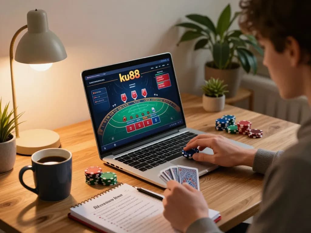 Engaging live dealer blackjack action on ku88 platform from a cozy home setting