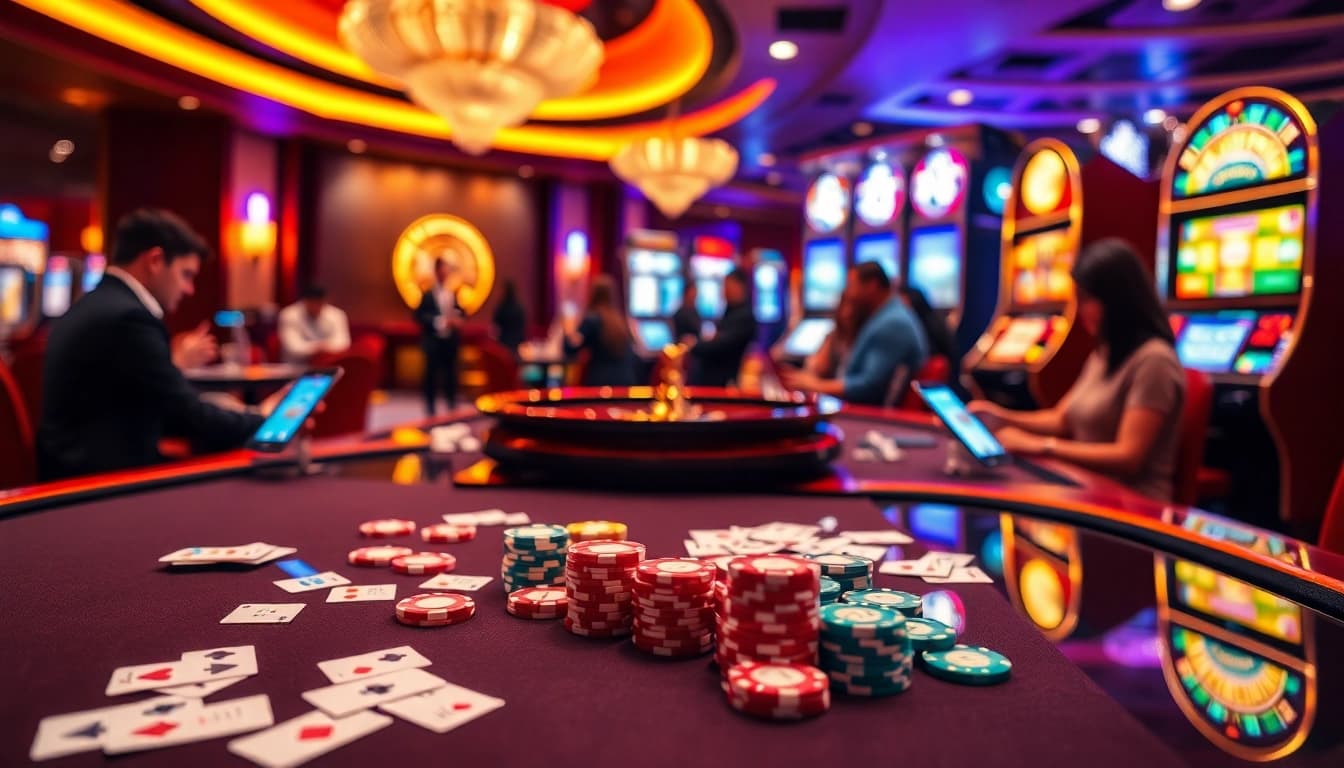 MM88 exclusive online casino experience featuring vibrant gaming action and colorful tables.