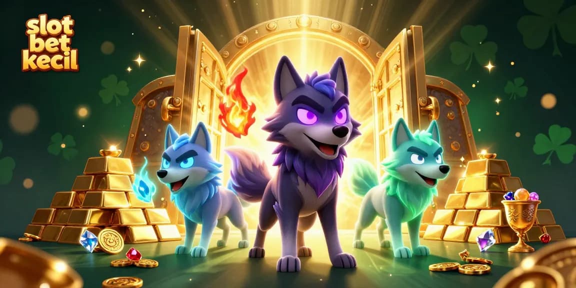 Engage in exciting slot bet kecil gameplay with dynamic characters and plentiful treasures in this vibrant illustration.