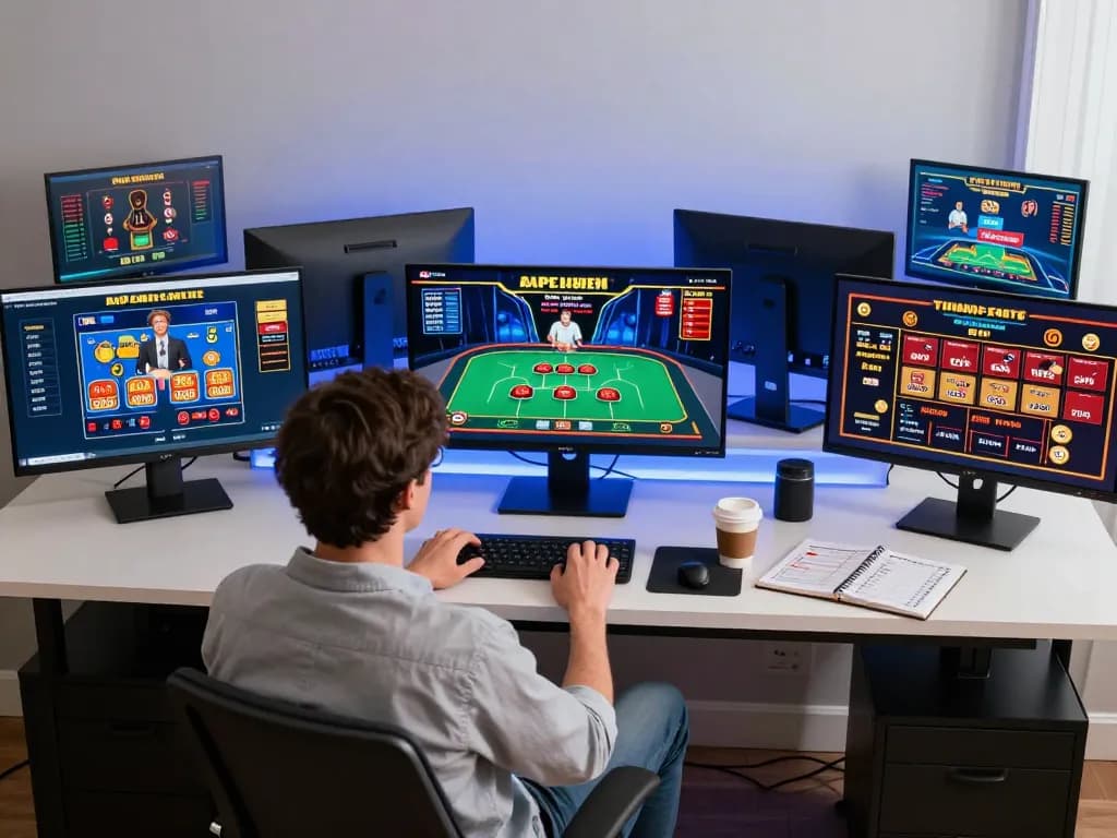 Experience engaging gameplay with sin88 on multiple screens in a modern online gaming setup