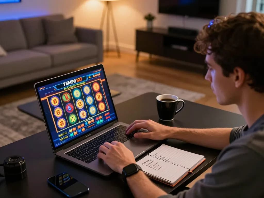 Permainan yang menarik di Slot Tempo123, menampilkan setup permainan online dengan suasana yang nyaman