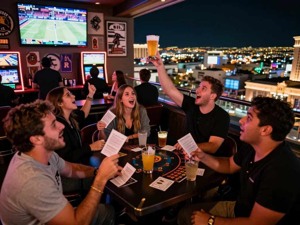 Experience the excitement of ty le keo nha cai while watching live sports at a Vegas rooftop bar.