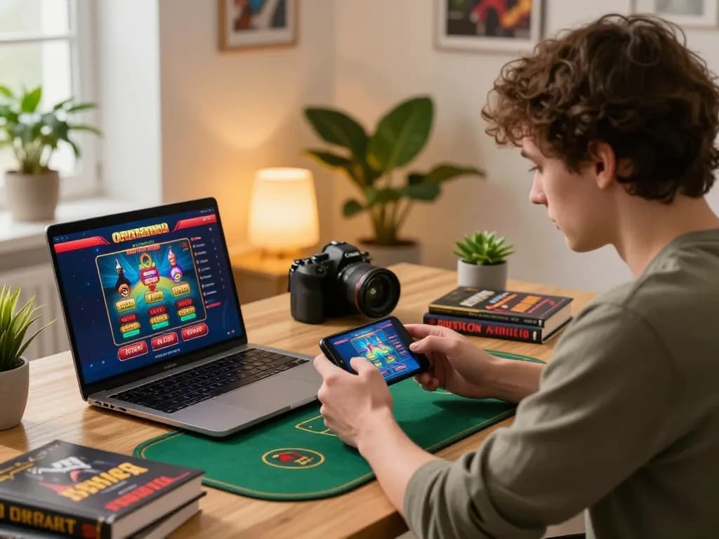 Engaging mobile gambling scene showcasing a player using the 123B chính thức app for a strategic gaming experience.