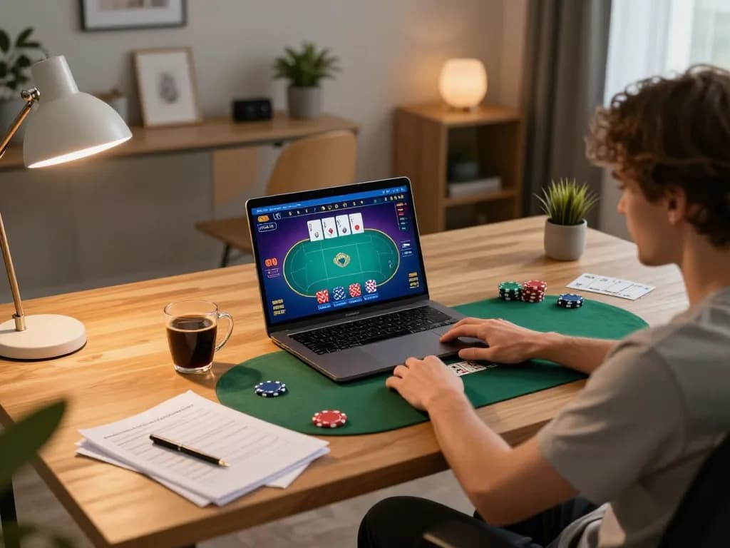 Engage in thrilling poker action on 789win com with a stylish home setup and a cozy atmosphere.