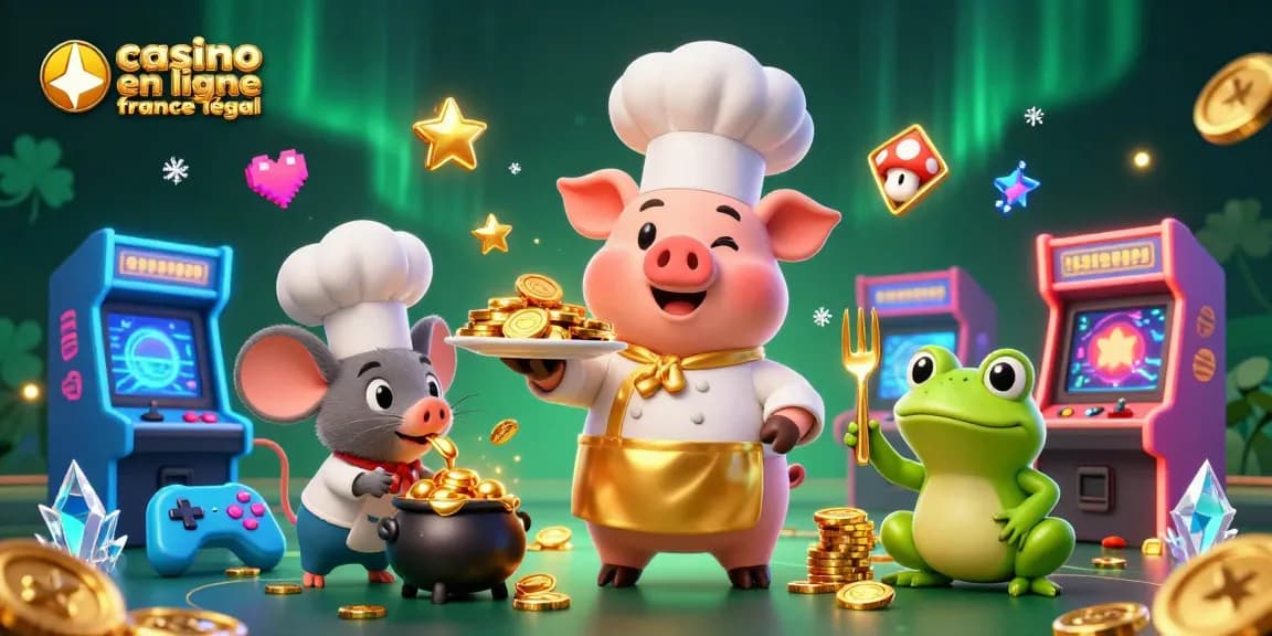 Experience the thrill of gaming with casino en ligne france légal showcasing a chef pig and golden treasures.