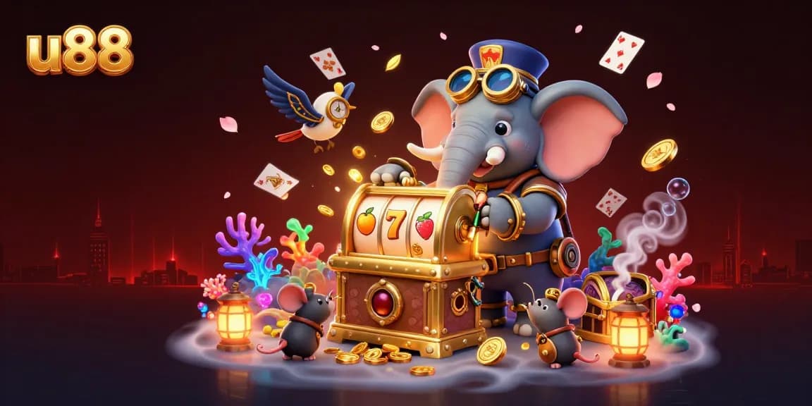 Experience thrilling slots with the u88 elephant engineer and enchanting treasures in a 3D casino.