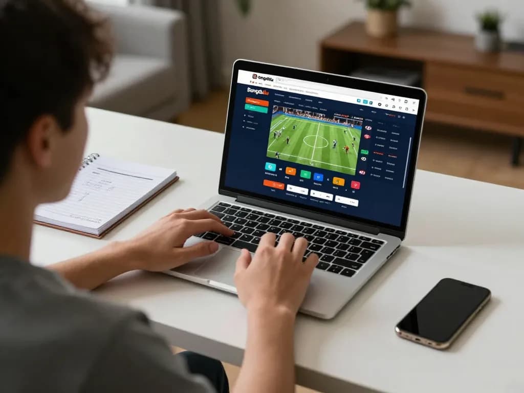Bongdalu platform being accessed by a user on a laptop for live betting analysis.