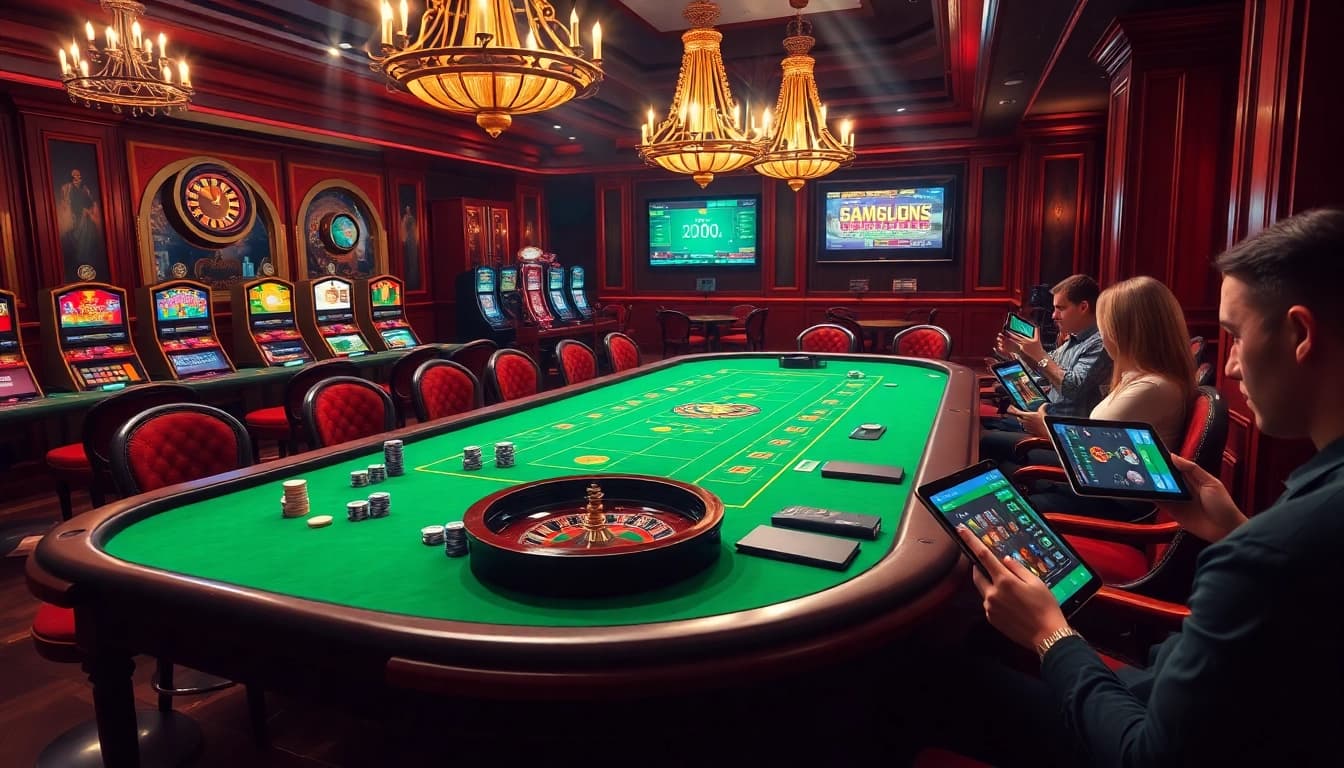 Nohu enhances the excitement at a luxurious casino table featuring vibrant poker chips and a roulette wheel.