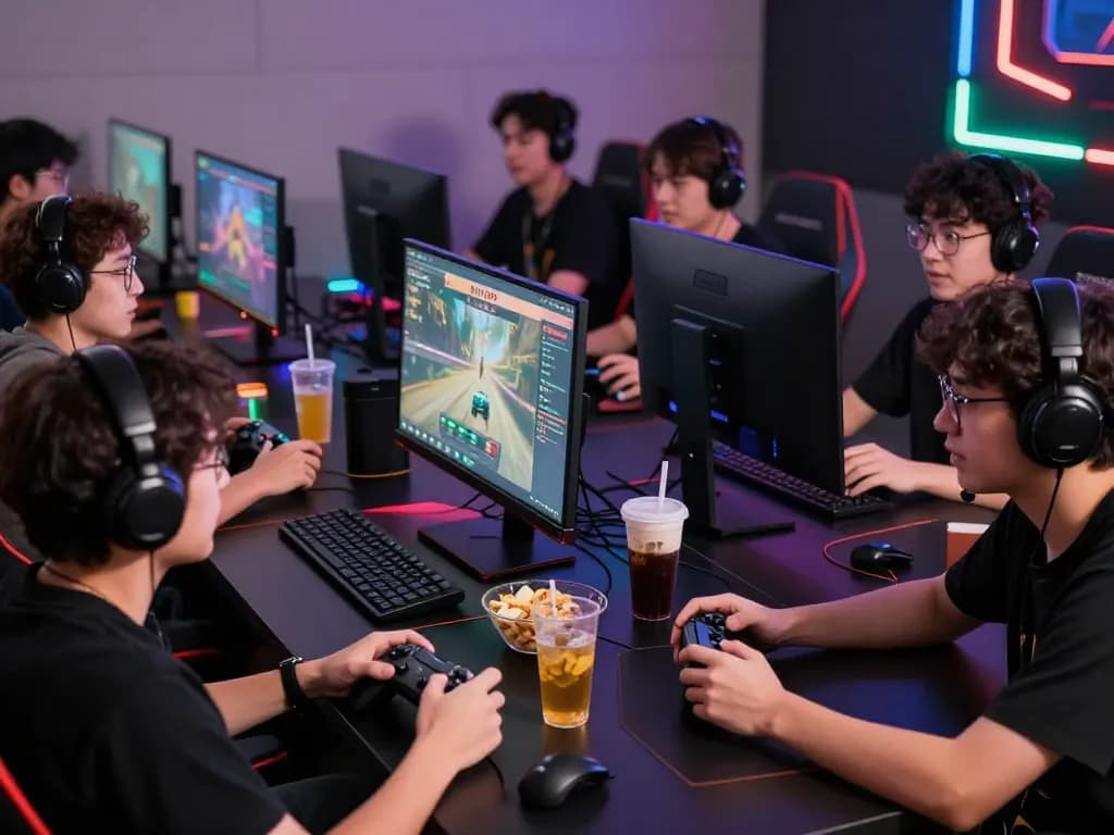 Players enjoying the RATU99 gaming platform in a vibrant setting filled with excitement.