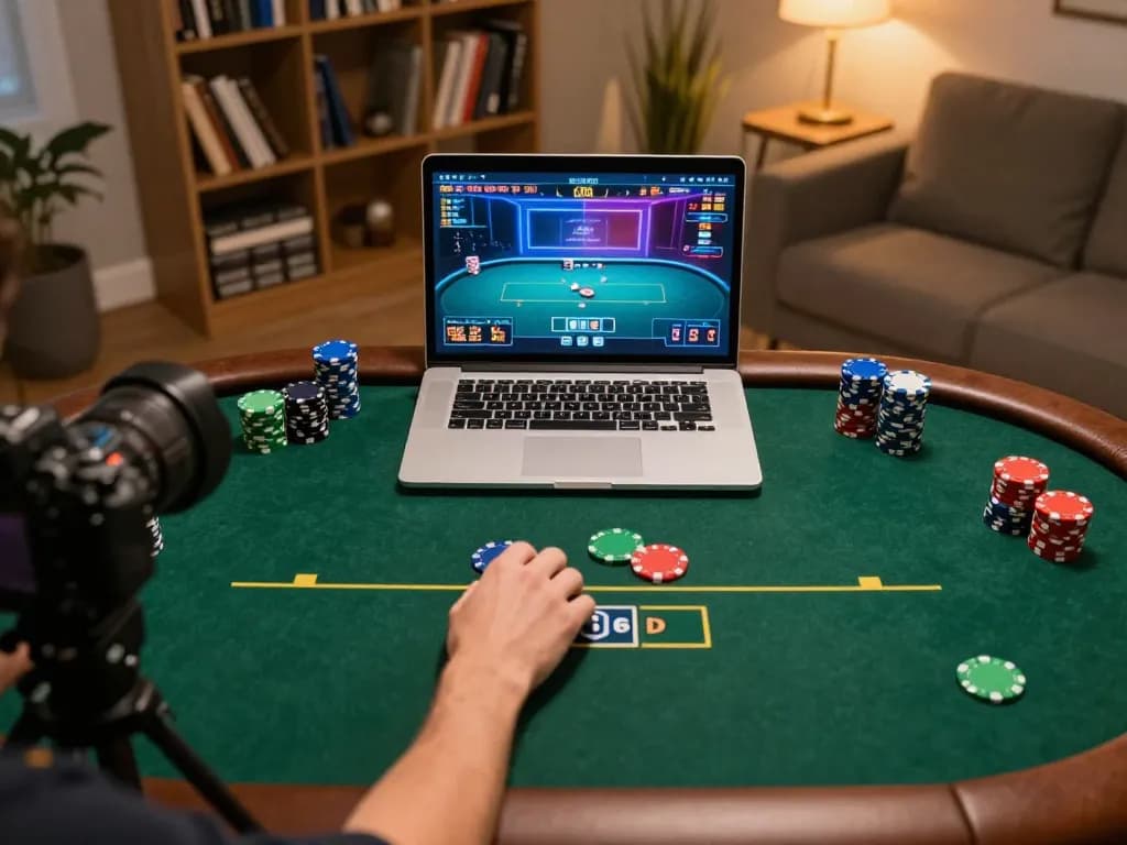 uu88 player placing strategic bets during online poker game at home