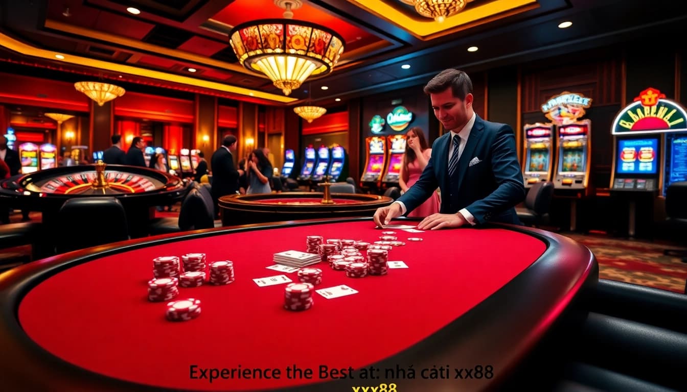 Experience exciting gaming action at nhà cái xx88 with vibrant casino visuals and engaging players.