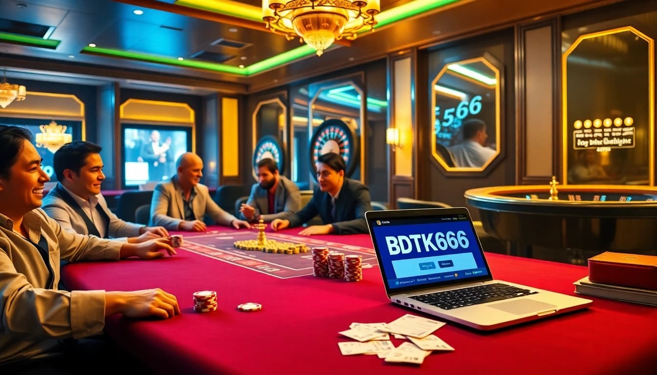 Experience thrilling gameplay at BDTK66 with vibrant poker tables and exciting gambling interactions.