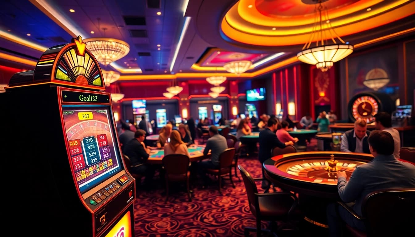 Engaging players enjoying a luxurious casino experience at Goal123 with vibrant gaming tables.