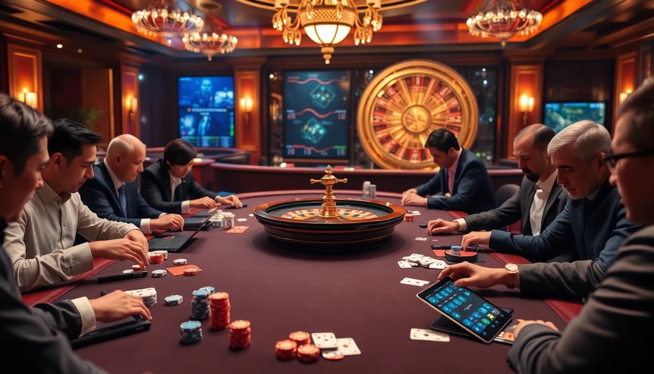 Experience luxury gambling at 8kbet with an elegant poker table and immersive gaming atmosphere.