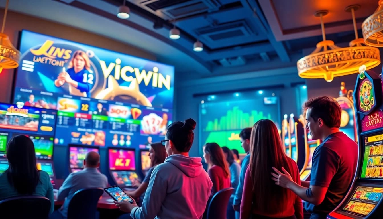 Engaging Vicwin online gaming experience with diverse players at casino interface.