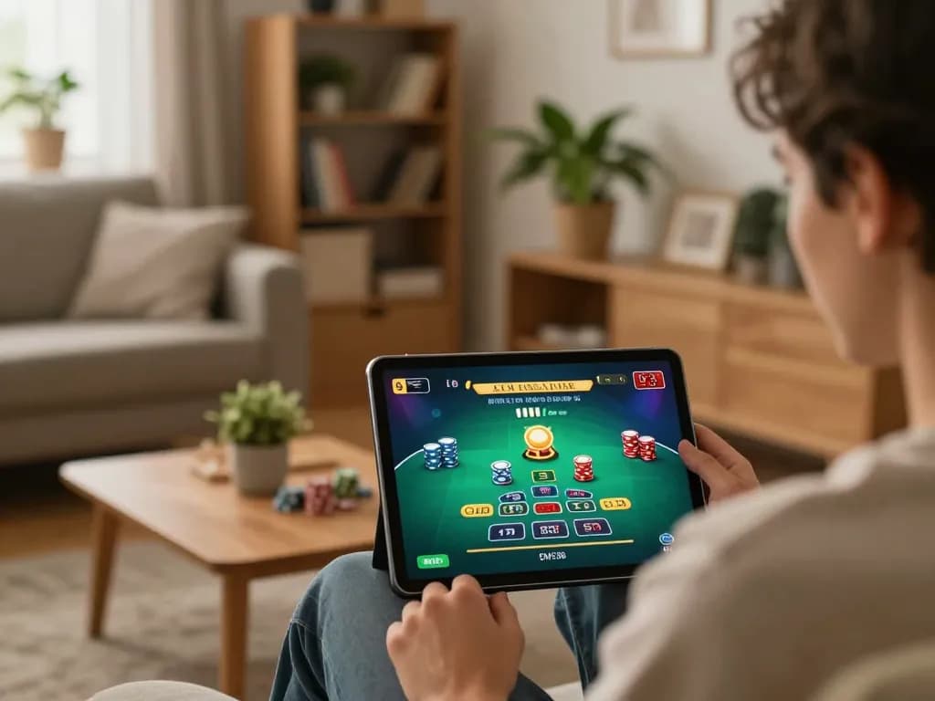 Engaging player enjoying xo88 online blackjack game, showcasing immersive gambling experience.