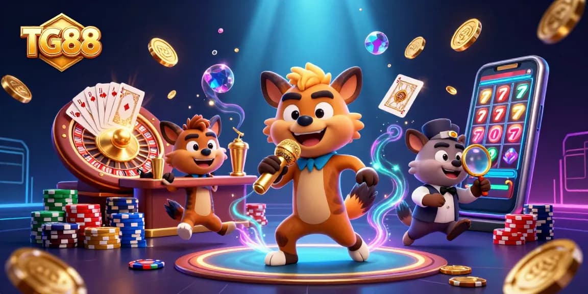 Experience laughter at TG88 with hyenas in a comedic casino scene, rich in games and excitement.