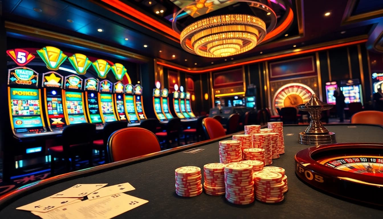 Players engaging with vibrant slot machines at 789win casino, experiencing the excitement of winning.