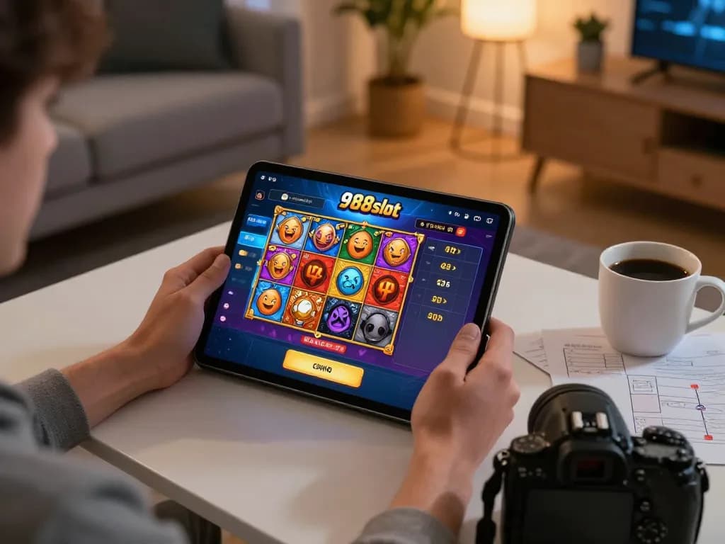 Experience the thrill of gaming with 988slot on a cozy online setup.