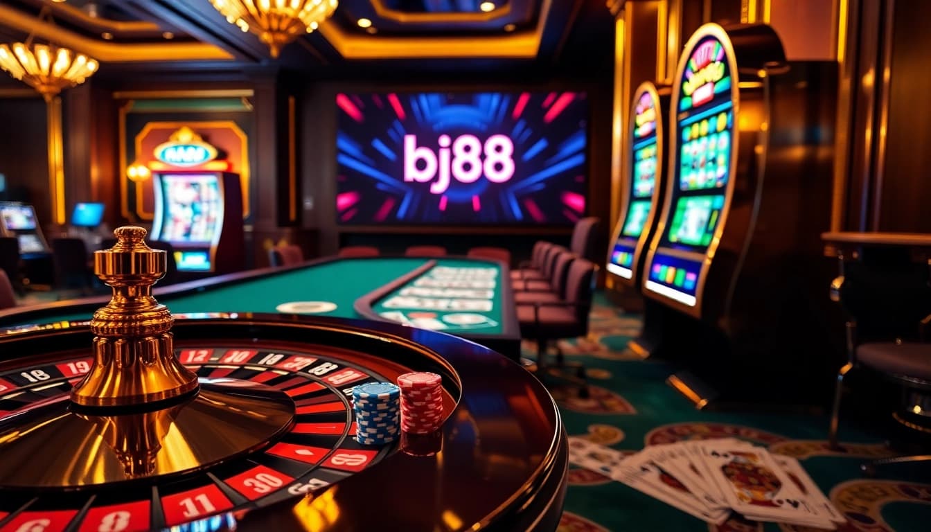 Experience the thrill of winnings at bj88 with luxurious casino tables and vibrant gameplay.