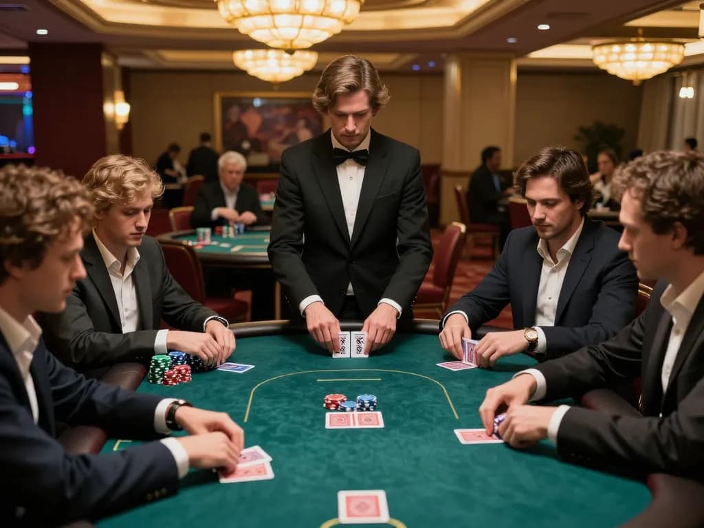 Players engaging in a high-stakes poker game at 88vv casino, showcasing strategic gameplay.