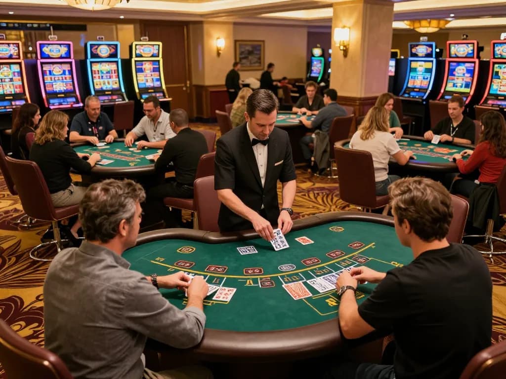 Players enjoying intense blackjack game experience at Trang chủ gg88 in an upscale casino