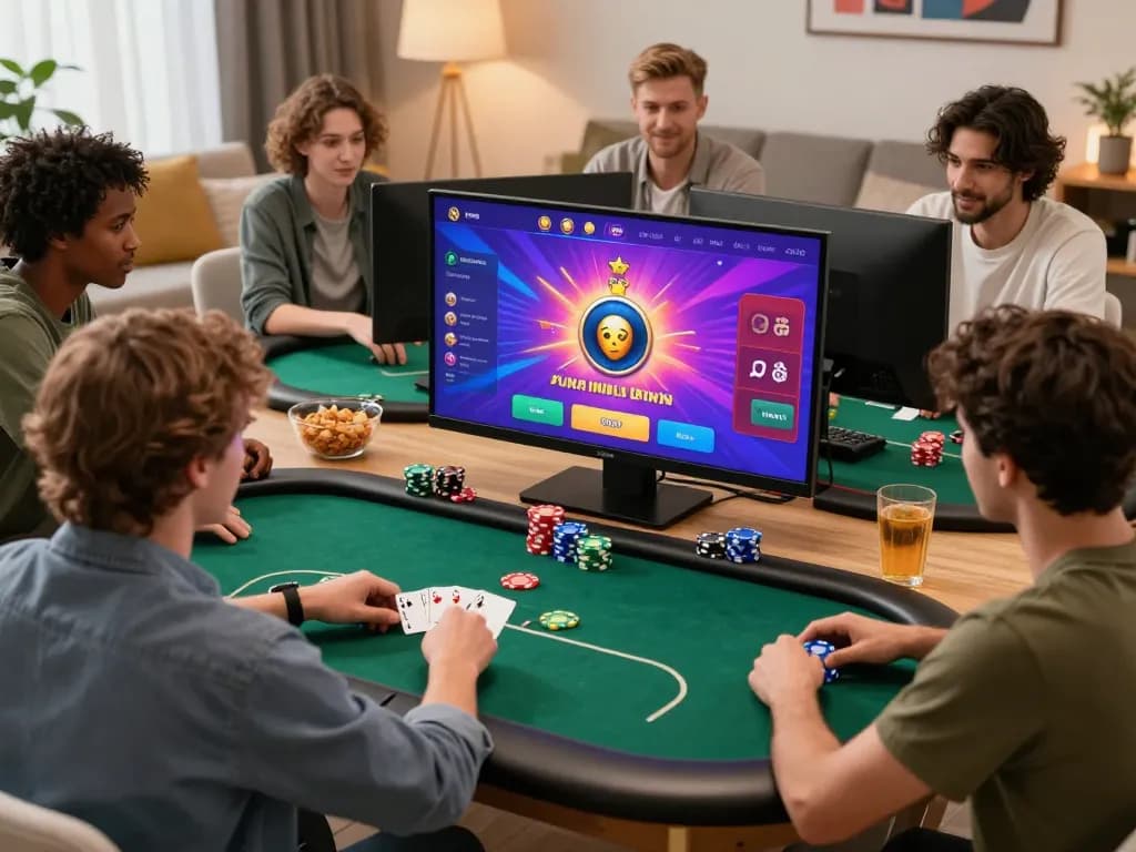 Exciting online gaming scene showcasing nk88 poker players engaged in a vibrant digital experience.