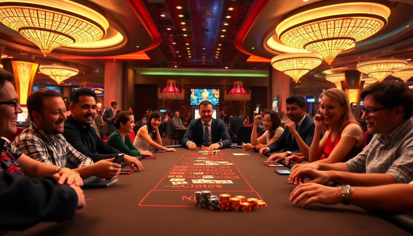 Experience the thrill of Nova88 live casino with a vibrant gaming table atmosphere.