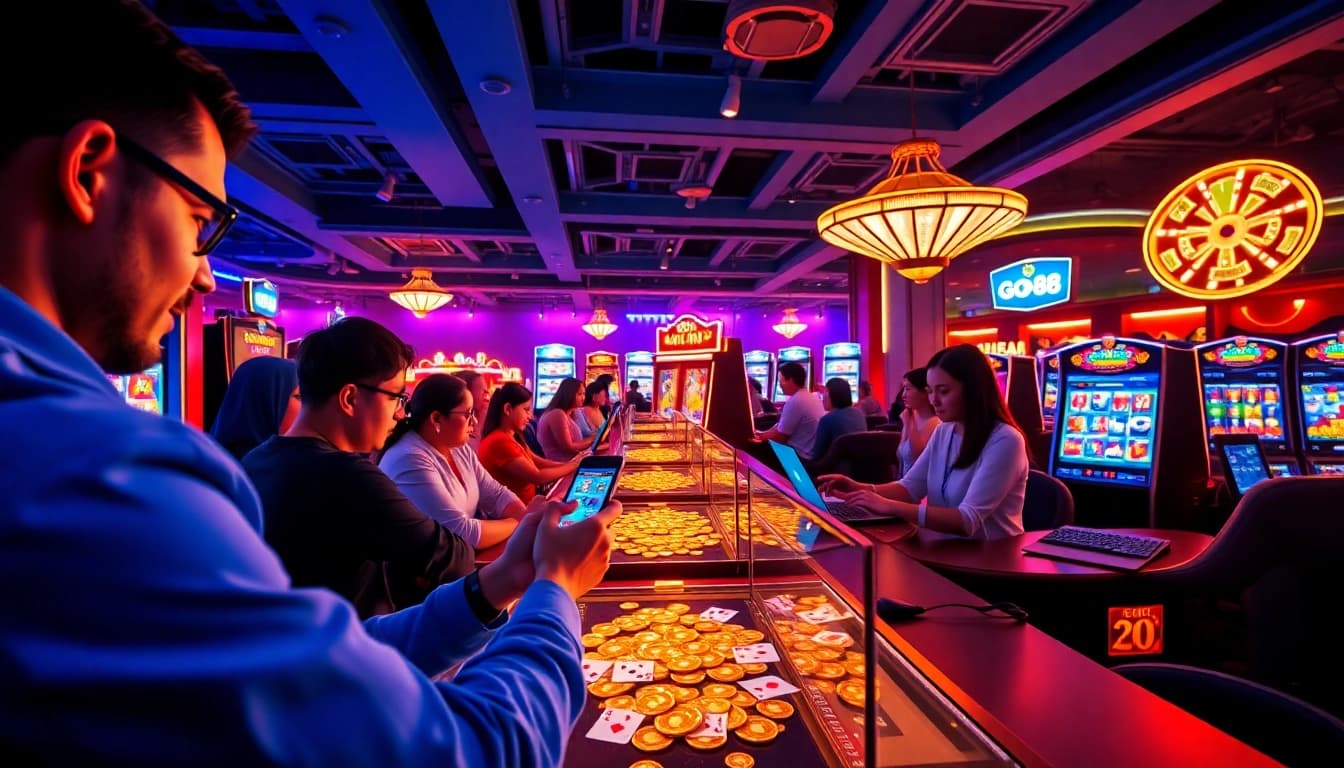 Go88 online gaming experience with players enjoying diverse casino games on various devices.