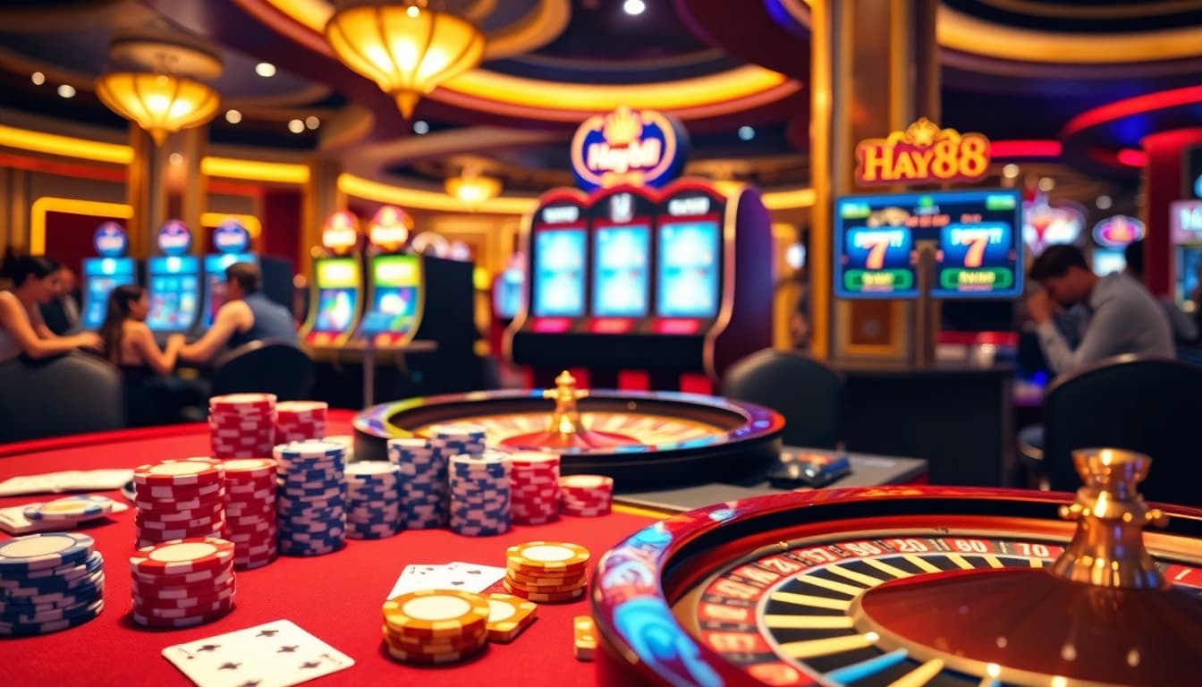 Engage with the excitement of gambling at https://hay88.my/ featuring vibrant cards and sleek poker chips.