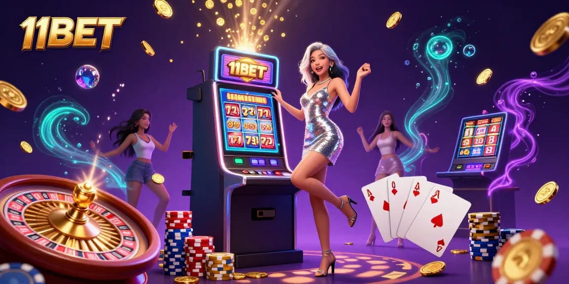Experience the thrilling excitement of 11BET with a stunning jackpot celebration at a vibrant casino.
