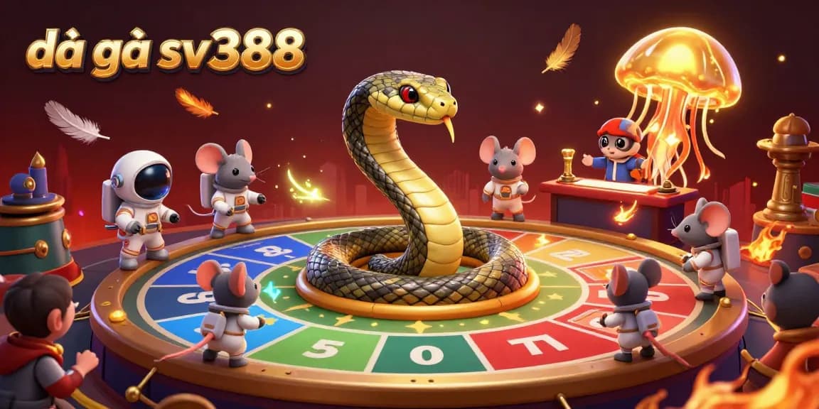 Engage in thrilling đá gà sv388 cockfighting action, with vibrant colors and cosmic elements enhancing the experience.