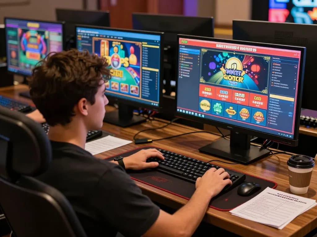 bästa casino utan svensk licens engaging in strategic gameplay at a modern online casino setup