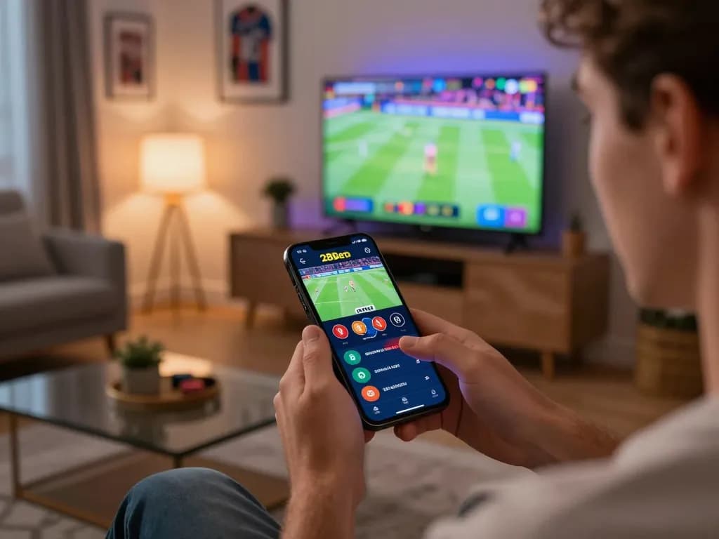 Engaging sports betting experience on the 28Bet com app during live game.