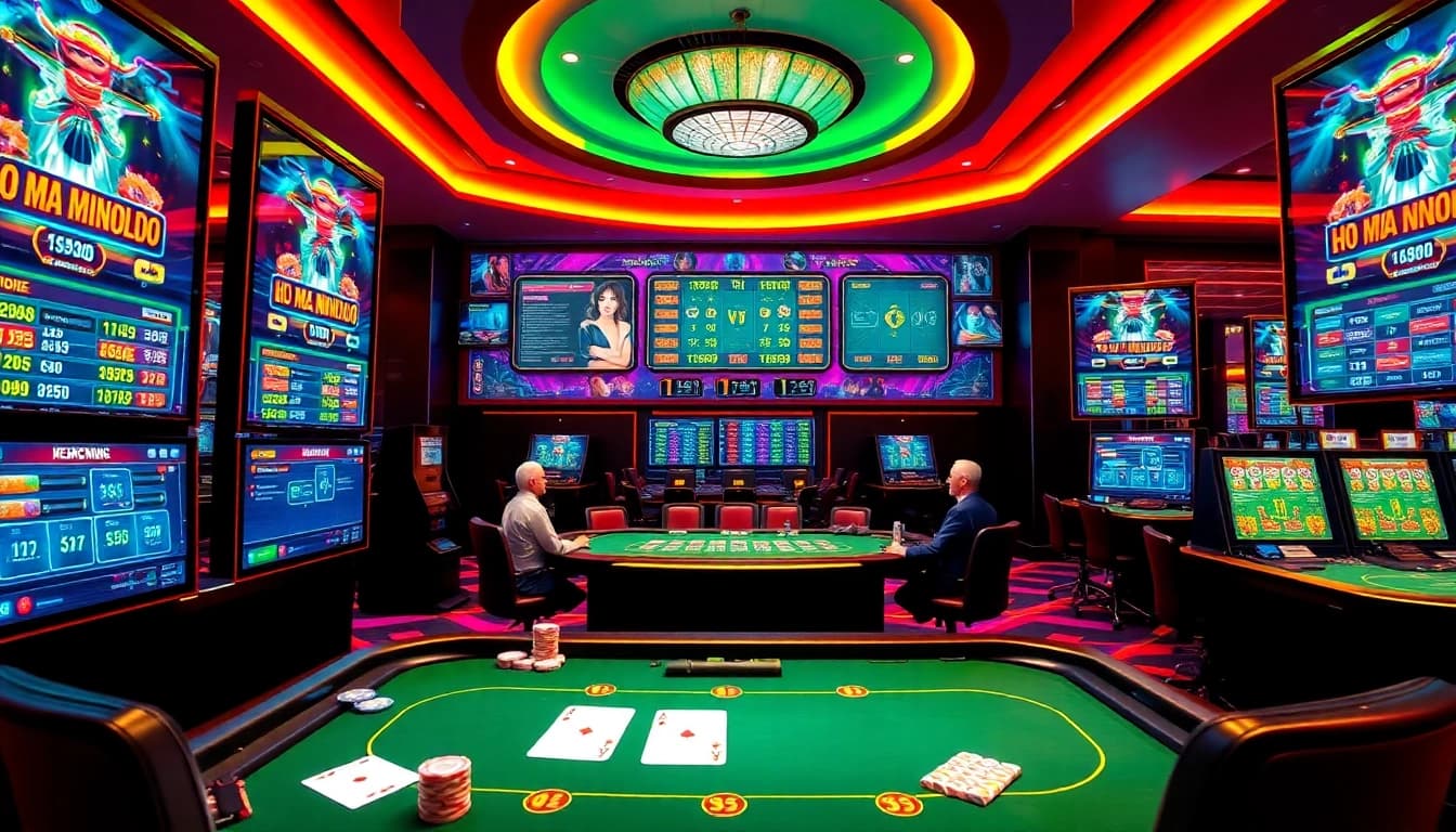 Lô đề trực tuyến betting at a vibrant online casino interface showcasing poker chips and winning numbers