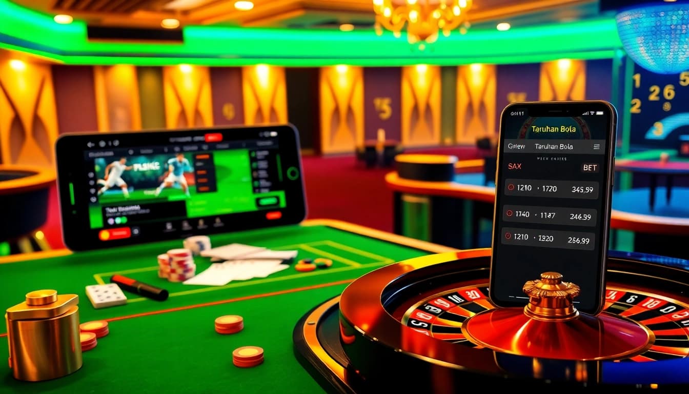 Experience thrilling Taruhan Bola action with vibrant casino elements and professional betting interfaces.