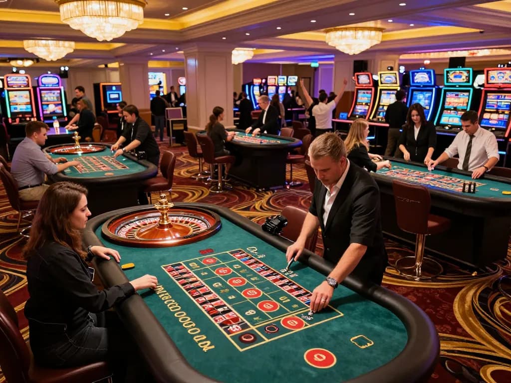 Players engaging in thrilling roulette games at tr88 casino, vibrant atmosphere and elegant decor.