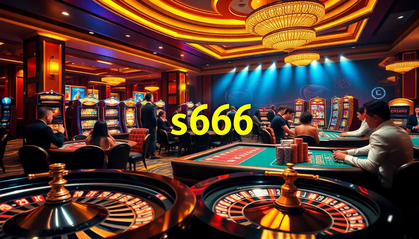 S666 casino players engaging in exciting games at a vibrant roulette table
