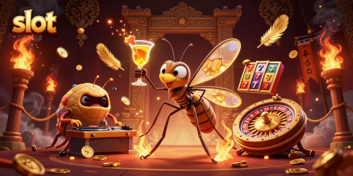 Spin exciting slot machines with vibrant characters in this dynamic casino scene