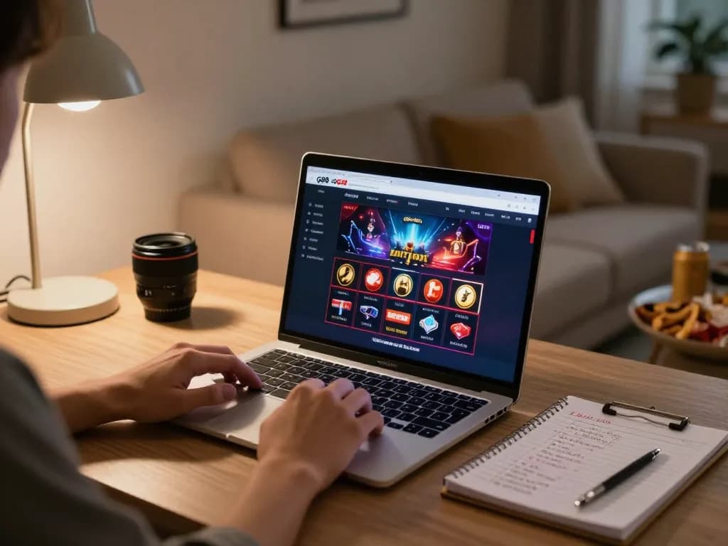 Person playing on a laptop at home reflecting an engaging gg88 com gaming experience, highlighting strategic betting.