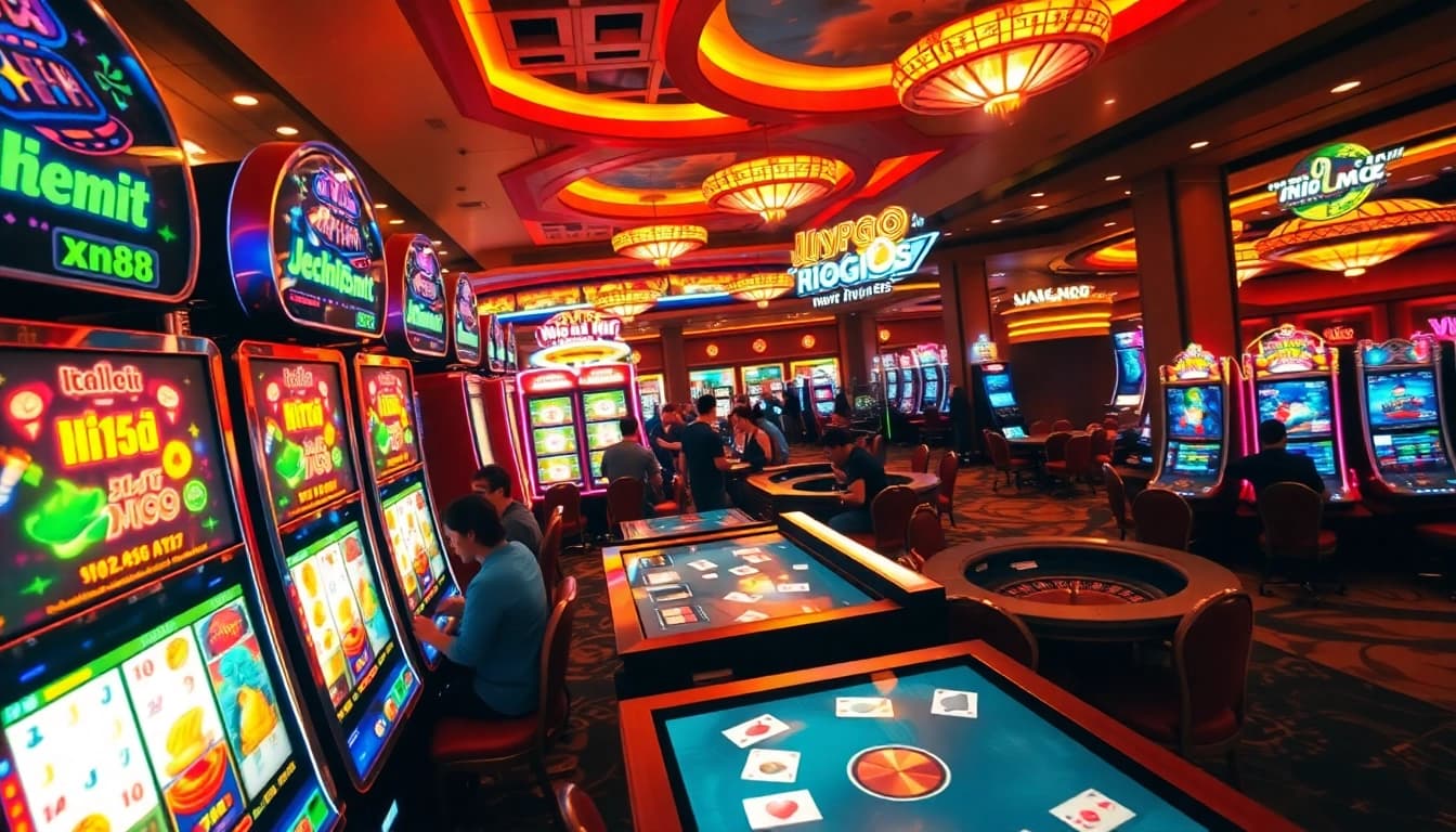 Spin and win at nổ hũ xn88 slots in a vibrant casino setting.