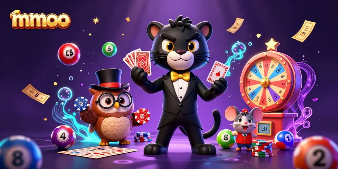 Join the excitement at mmoo with playful casino characters and dynamic gaming elements.
