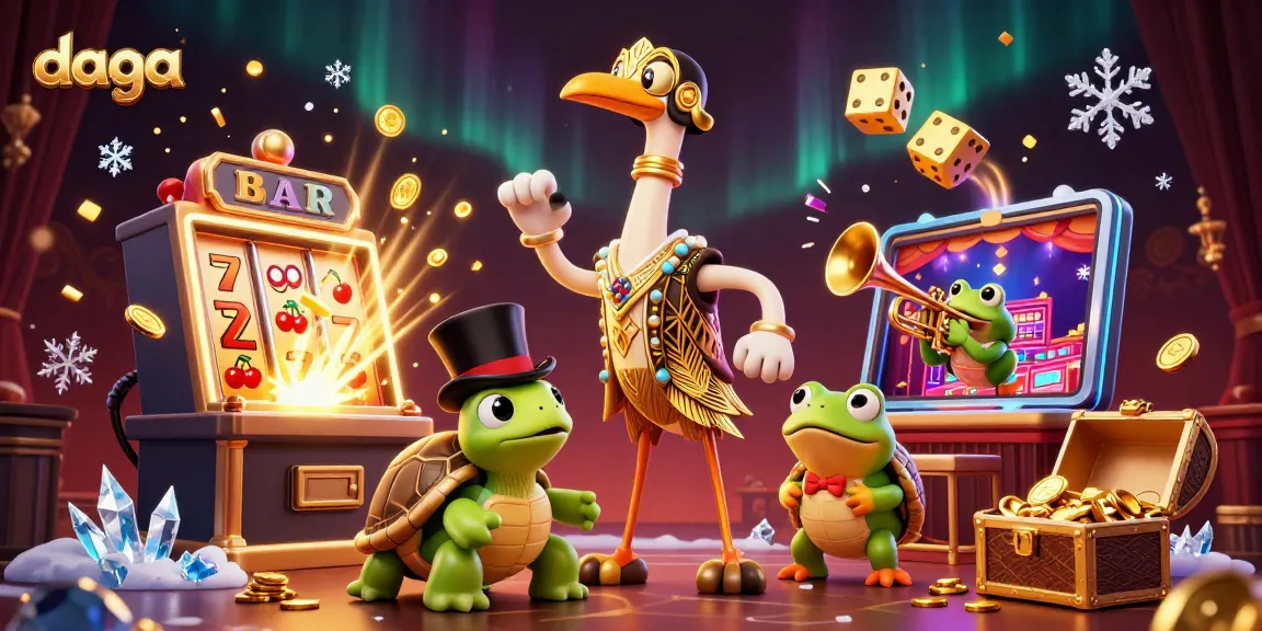 Experience thrilling games at daga, featuring vibrant casino elements and fun characters.