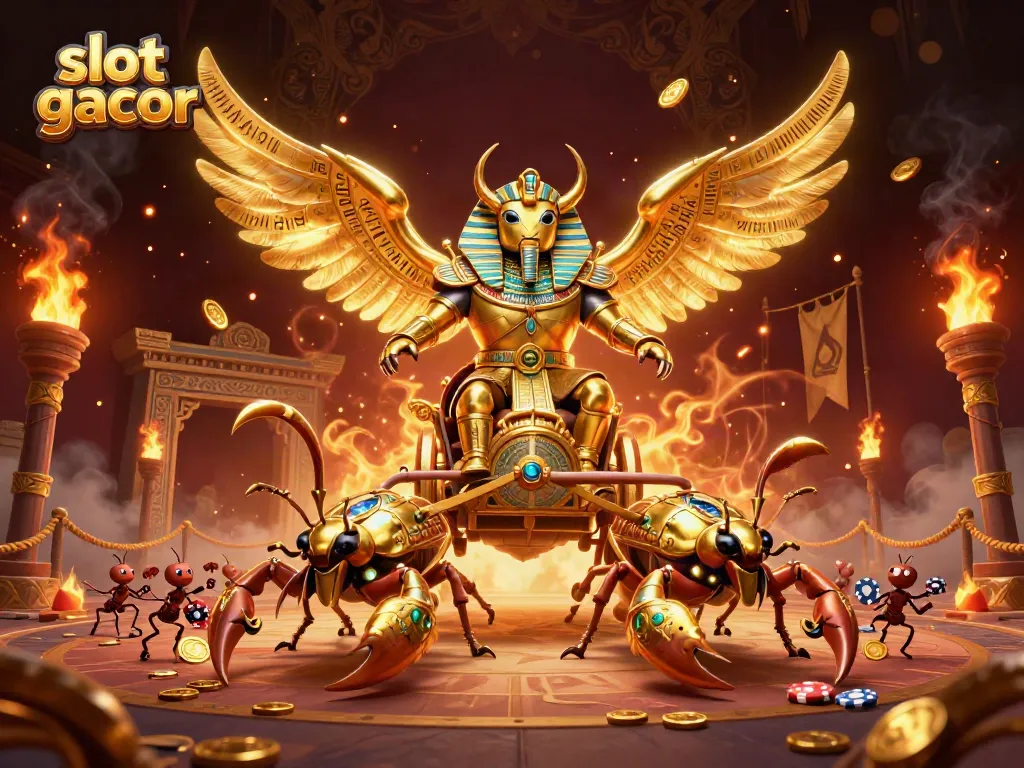 Explore slot gacor winnings with a vibrant casino scene featuring dynamic 3D characters.